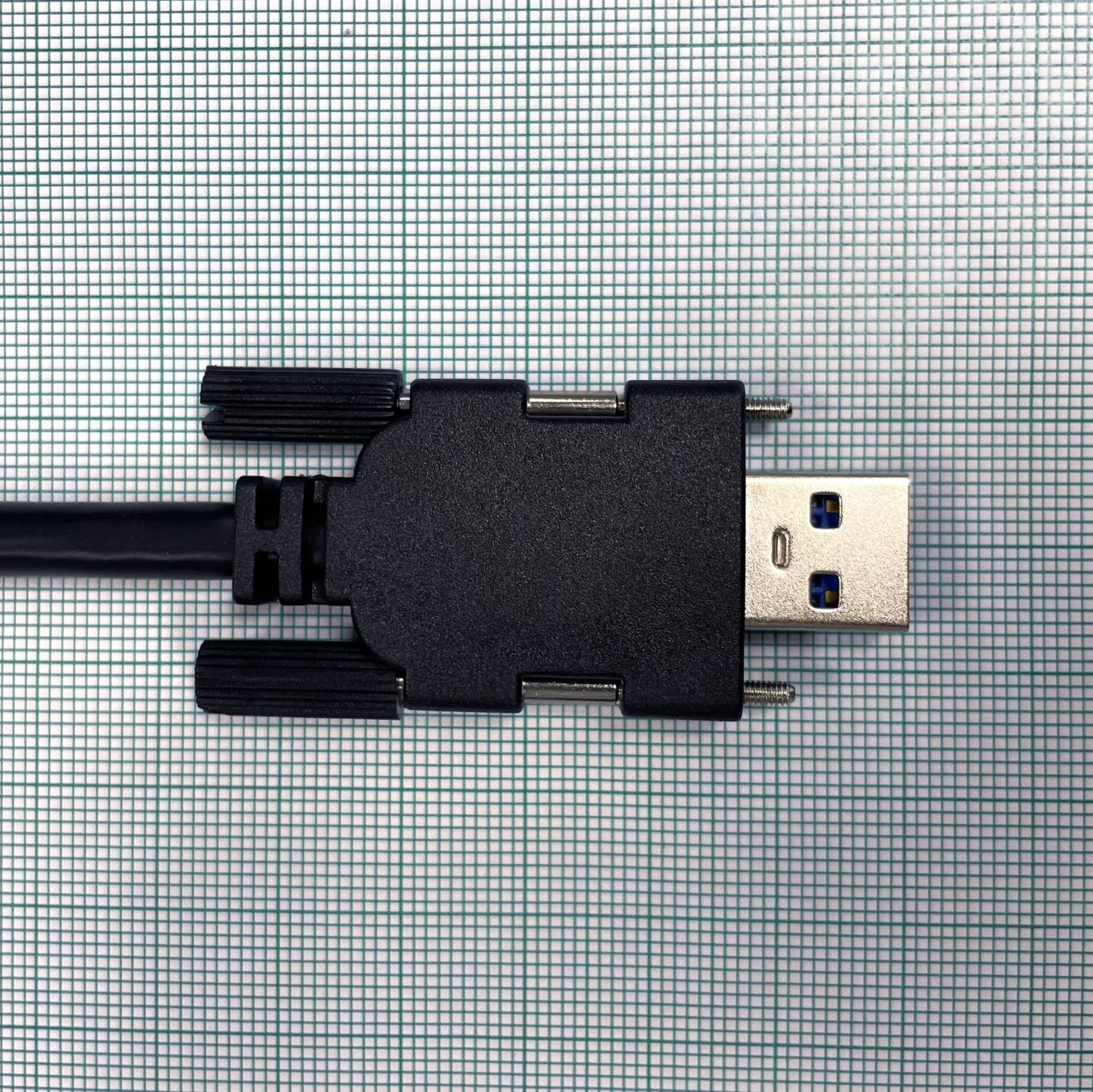 Top view of Type A USB 3.0 Vision screw lock connector