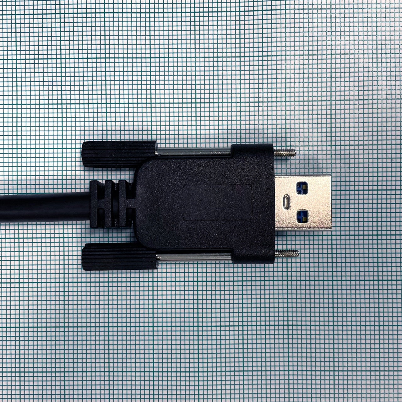 Top view of Type A USB 3.0 Vision screw lock connector